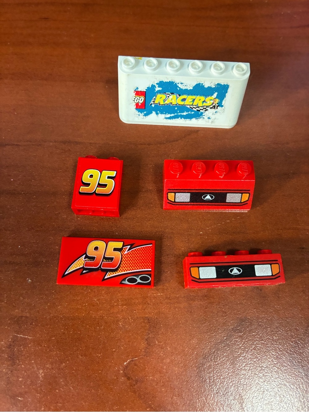 Lego Red Racers 95 Printed Tile and Front Grill Pieces